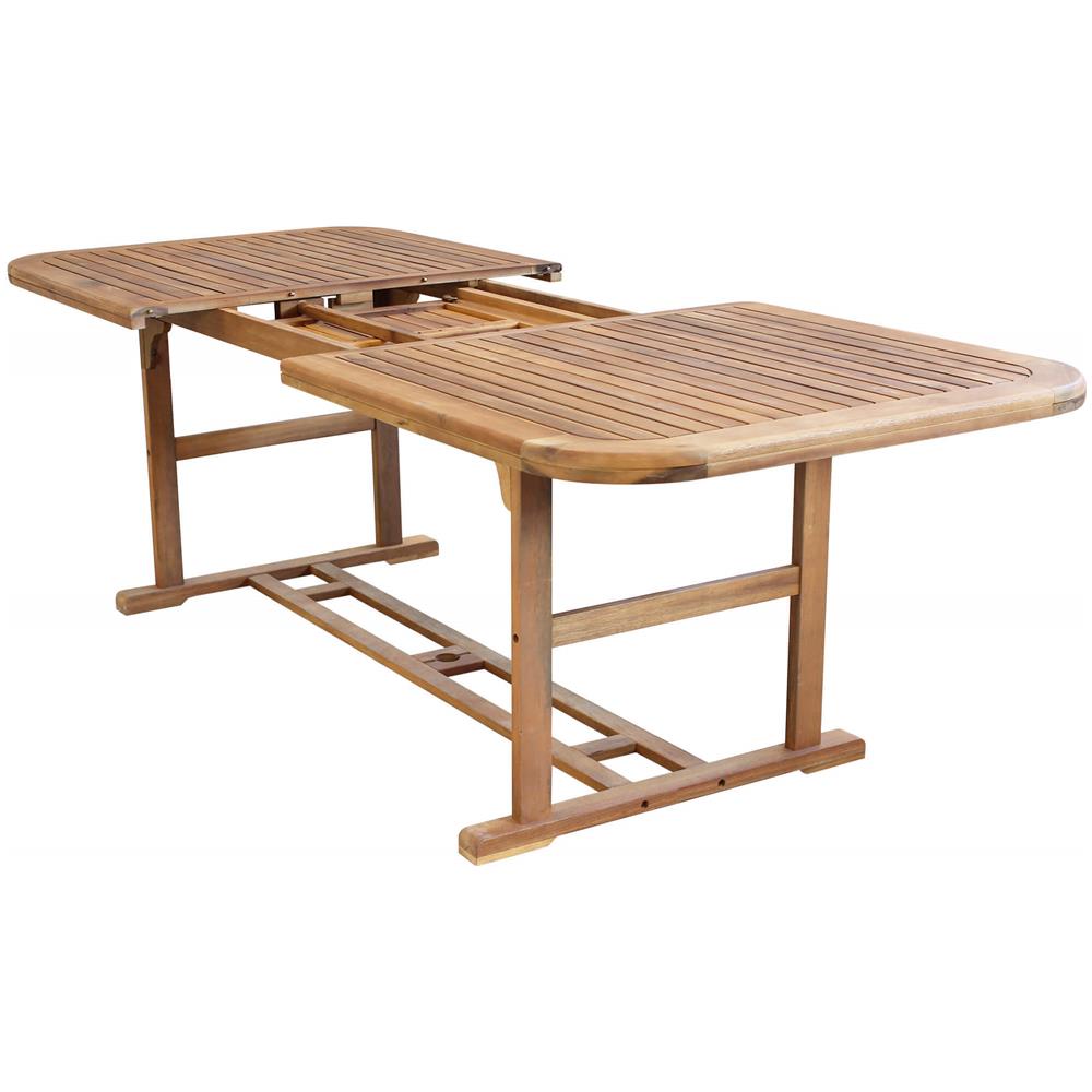 Set Tavolo Giardino Allungabile Rettangolare 180/240 X 100 Con 4 Sedie E 2 Poltrone In Legno Di Acacia Massiccio Per Esterno - Foto 2