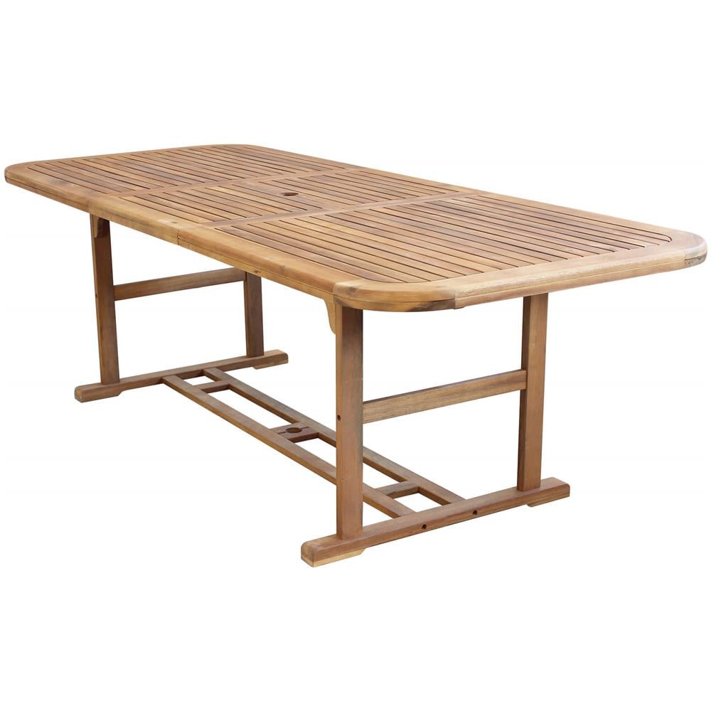 Set Tavolo Giardino Allungabile Rettangolare 180/240 X 100 Con 4 Sedie E 2 Poltrone In Legno Di Acacia Massiccio Per Esterno - Foto 4