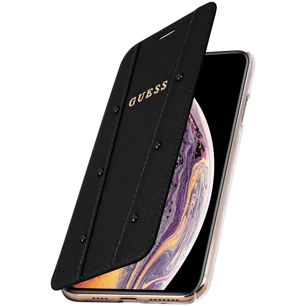 Custodia Iphone Xs Max Portafoglio Borchiette Tonde By - Nero - Foto 2