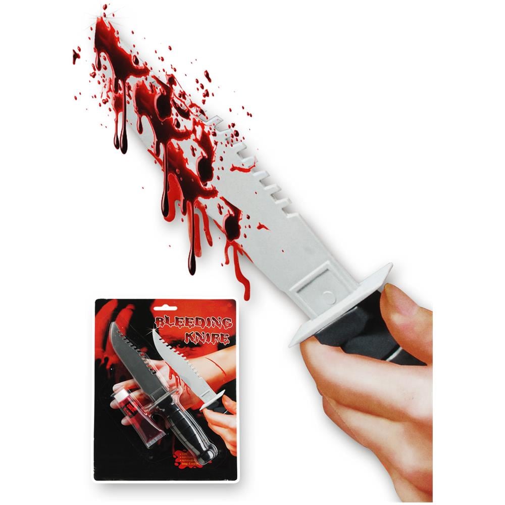 7139: Coltello C / tubetto Sangue Finto L. cm. 22 Ca. - Foto 1