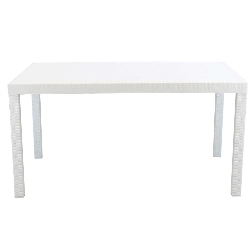 Caligola - Set Tavolo Fisso In Wicker Cm 150 X 90 Compreso Di 4 Sedute - Foto 2