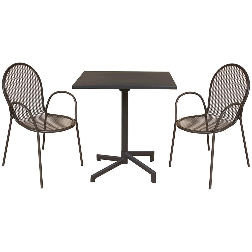 Opera - Set Tavolo In Metallo Cm 70 X 70 X 73 H Con 2 Poltrone Maris - Foto 1