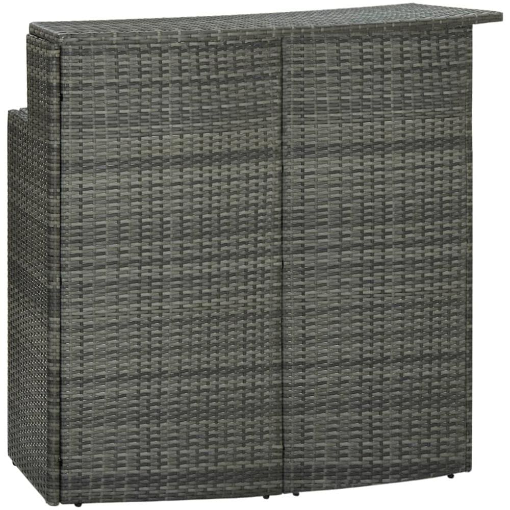 Tavolo Da Bar Per Esterni Grigio 120x55x110 Cm In Polyrattan - Foto 1
