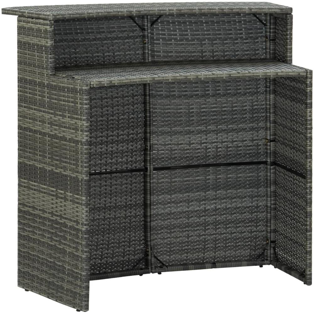 Tavolo Da Bar Per Esterni Grigio 120x55x110 Cm In Polyrattan - Foto 2
