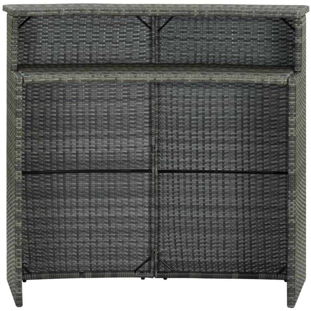 Tavolo Da Bar Per Esterni Grigio 120x55x110 Cm In Polyrattan - Foto 3