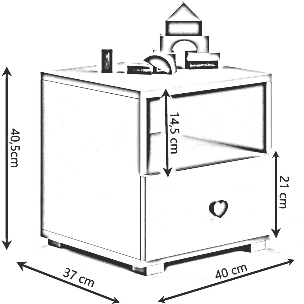 Comodino Emi Con 1 Cassetto Bianco - Maniglia Nera - Foto 2