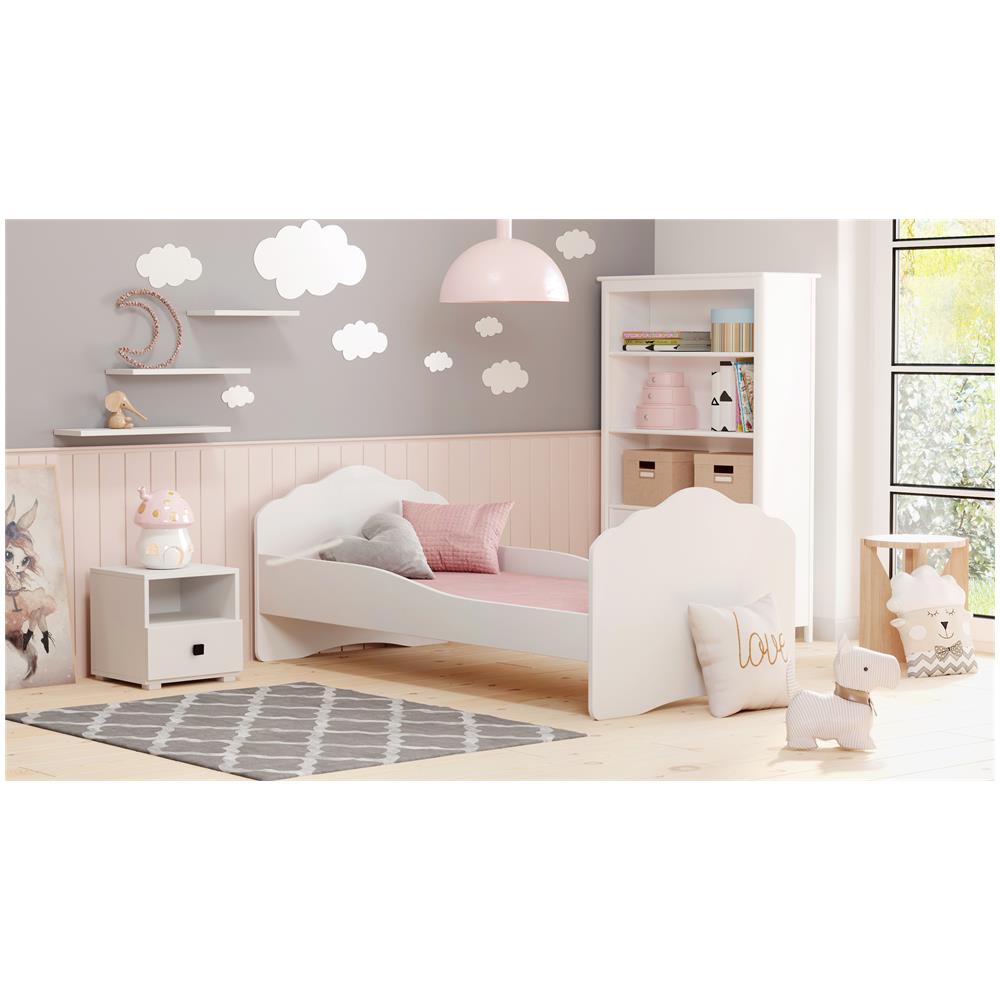 Comodino Emi Con 1 Cassetto Bianco - Maniglia Nera - Foto 3