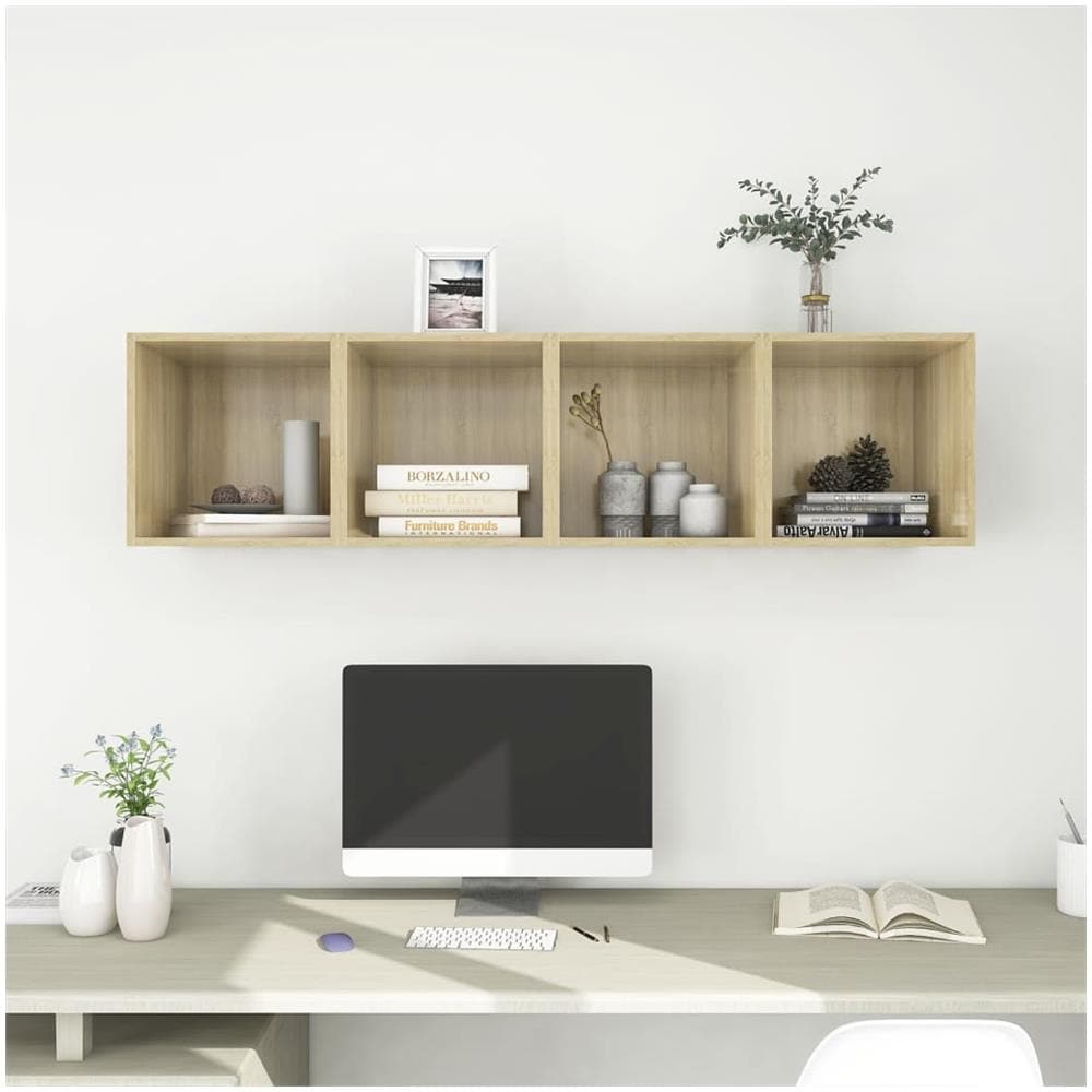 Mobili a Muro 4pz Rovere Sonoma 37x37x37 cm Legno Multistrato - Foto 1