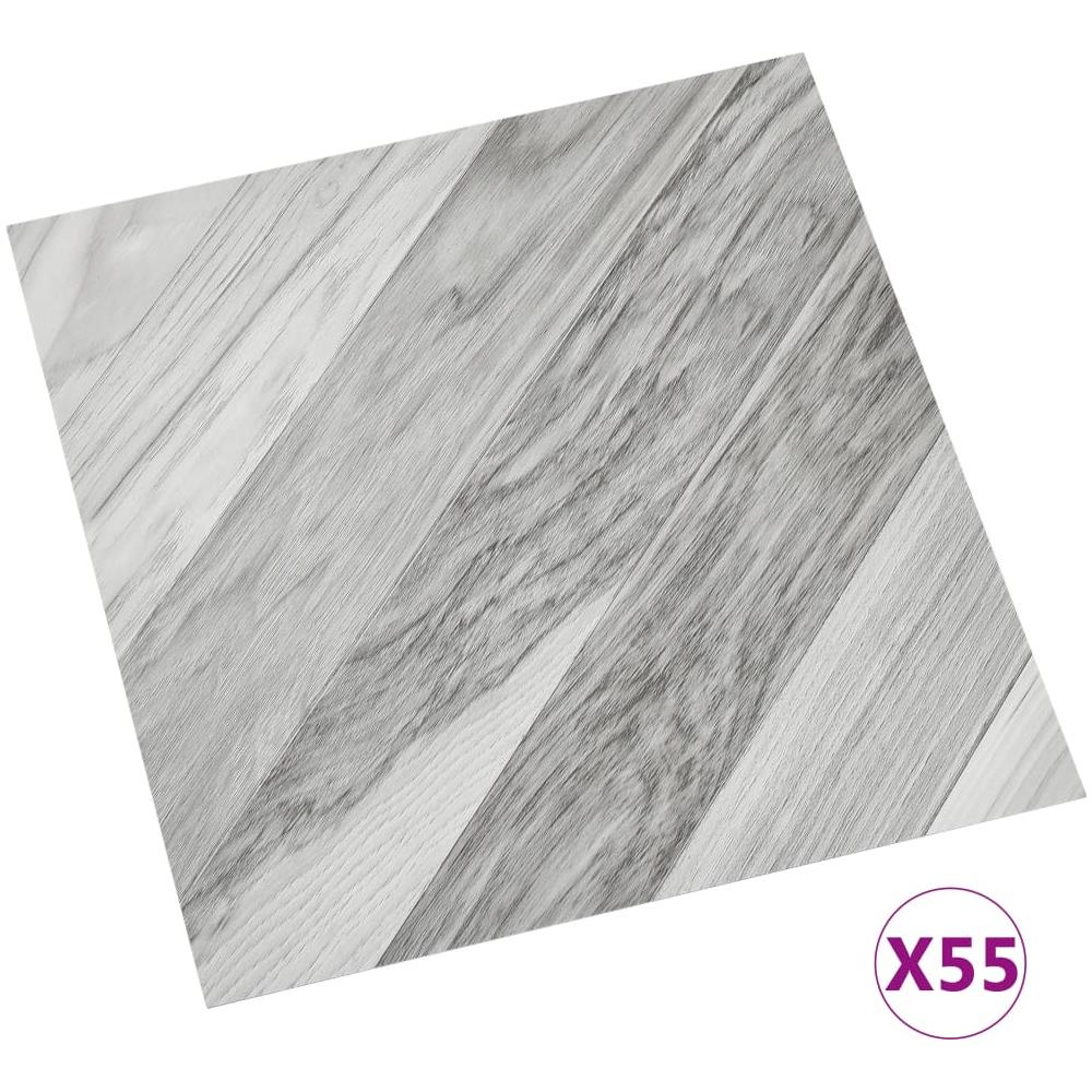 Listoni Pavimenti Autoadesivi 55 pz in PVC 5,11 m² Grigi Rigati - Foto 1
