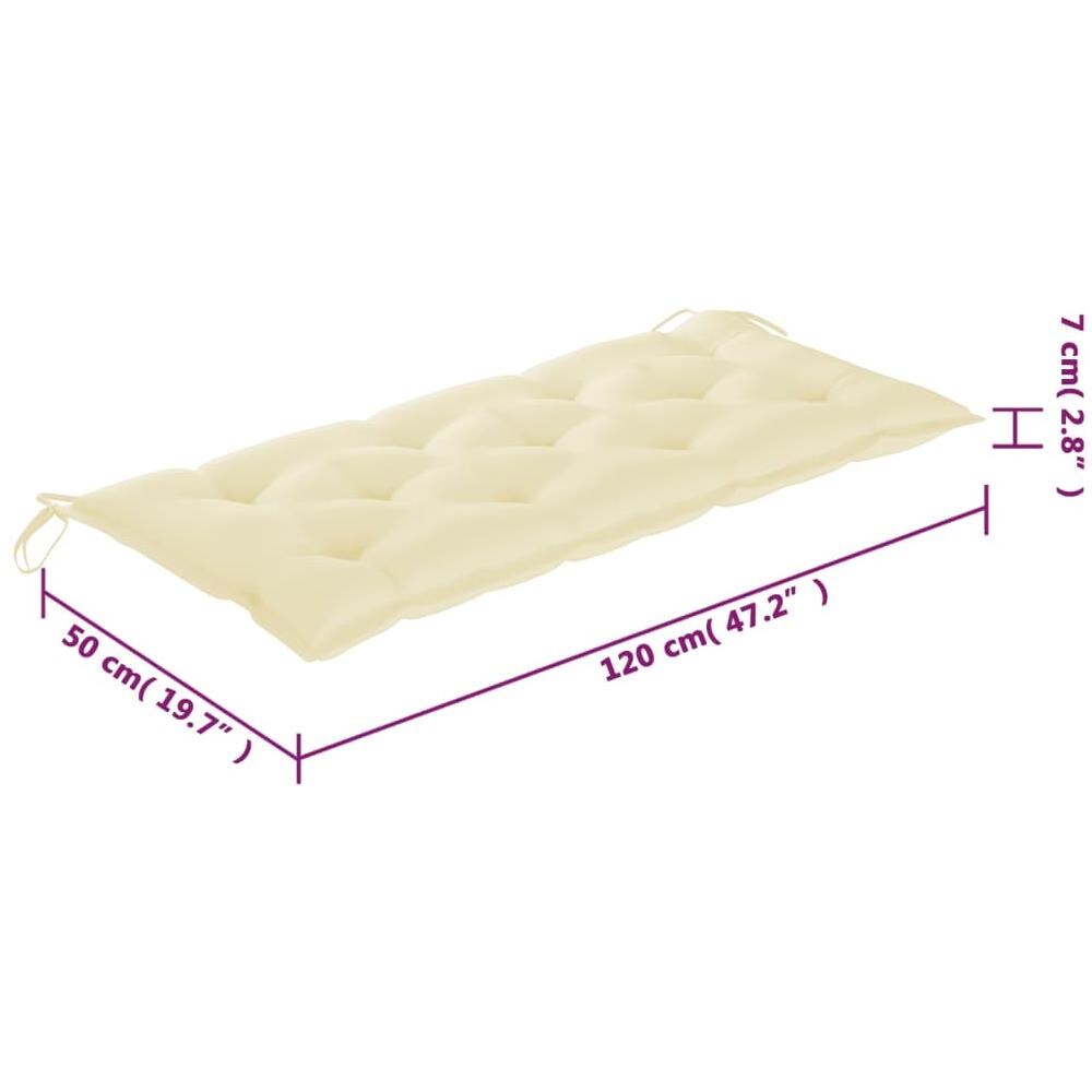 Cuscino per Panca Bianco Crema 120x (50+50) x7cm Tessuto Oxford - Foto 2