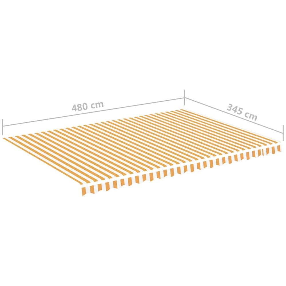Tessuto di Ricambio per Tenda da Sole Giallo e Bianco 5x3,5 m - Foto 2