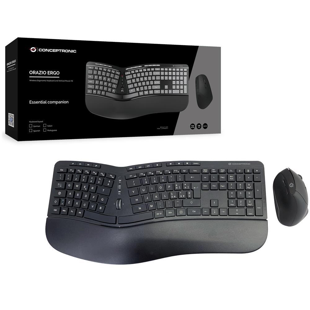 Tastiera e Mouse Wireless ORAZIO02IT  (Layout Italiano) Colore Nero - Foto 5