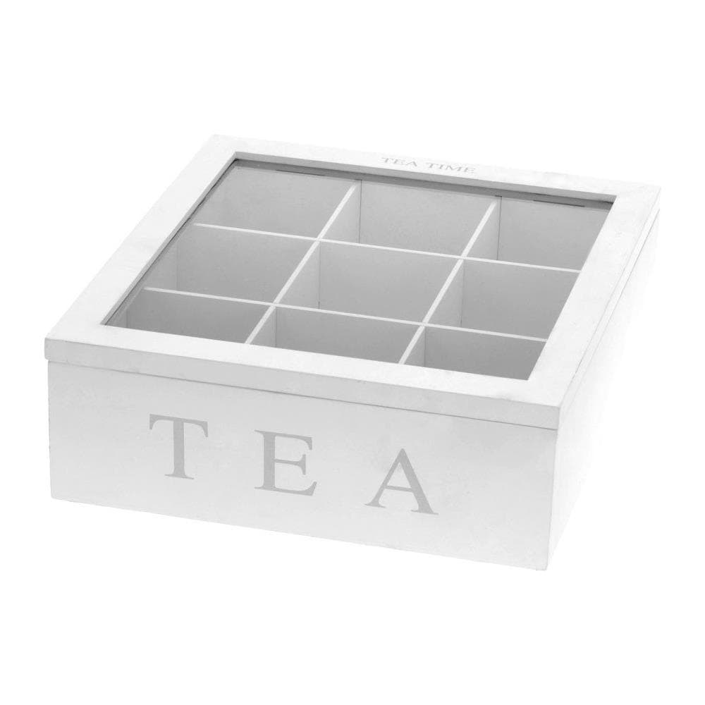 Scatola Porta Tè, 9 Scomparti, Colore Nero - Foto 1