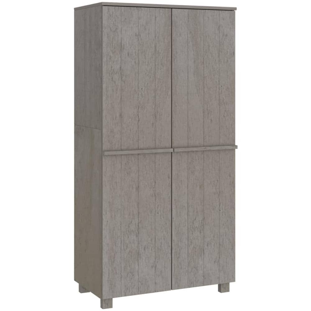 Armadio Grigio Chiaro 89x50x180 Cm In Legno Massello Di Pino - Foto 2