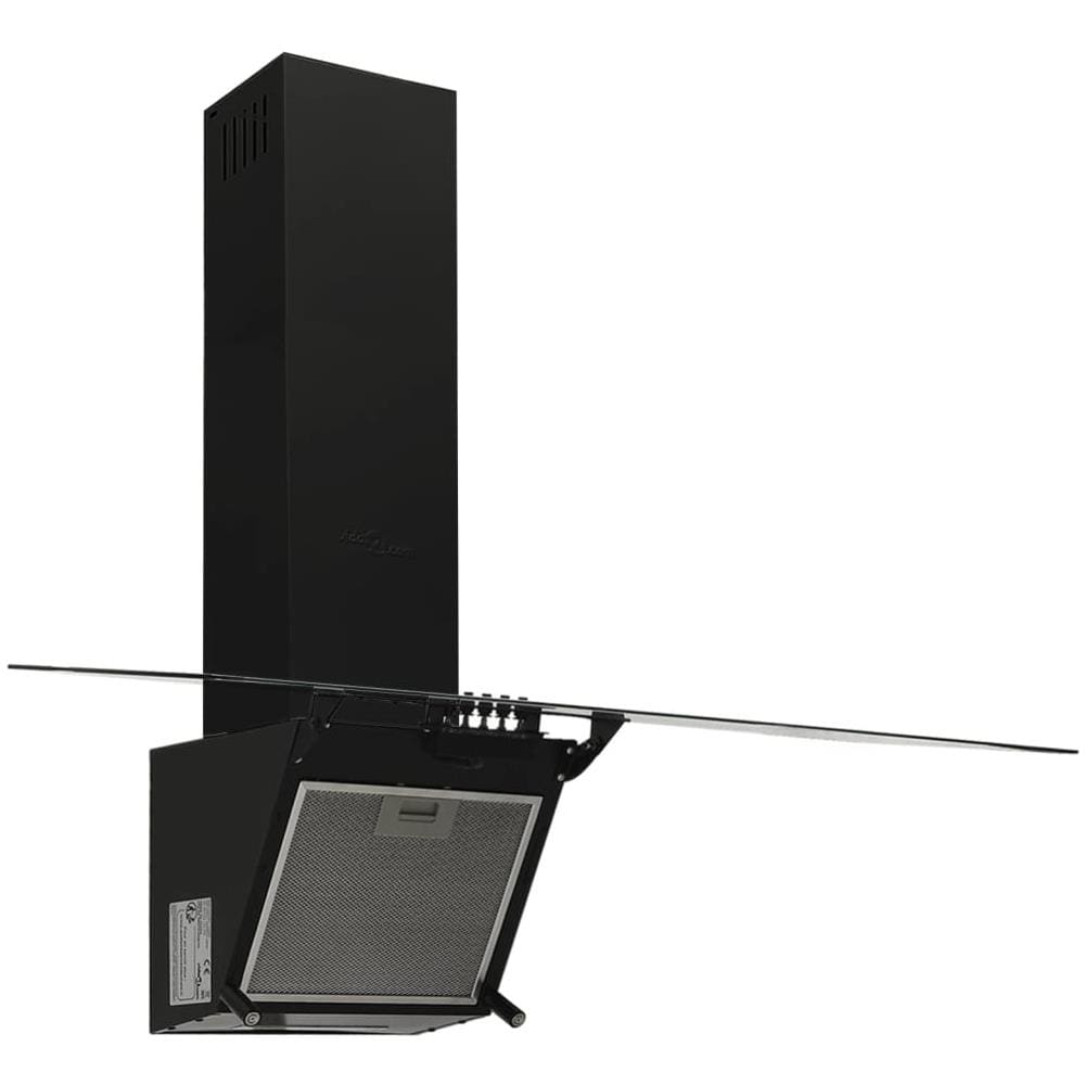 Cappa A Parete 90 Cm In Acciaio E Vetro Temperato Nero - Foto 3