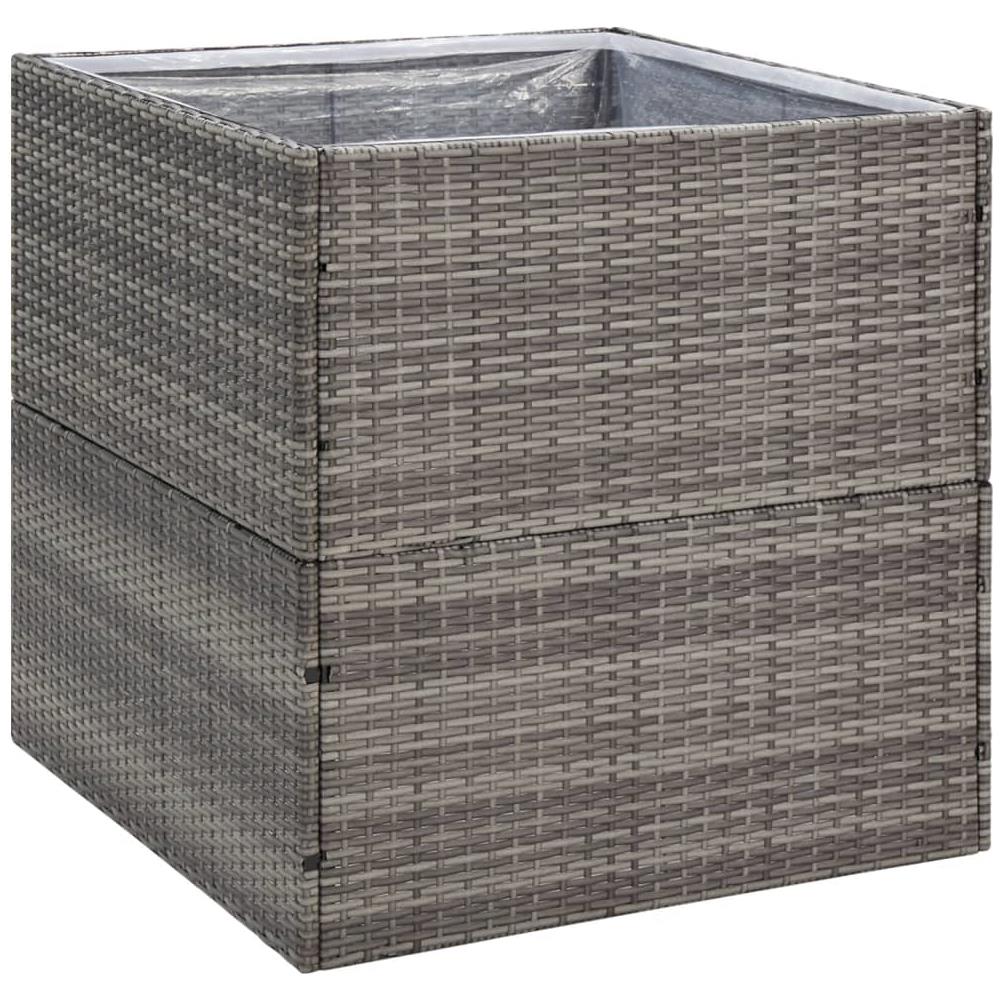 Fioriera da Giardino Grigia 80x80x80 cm in Polyrattan - Foto 1