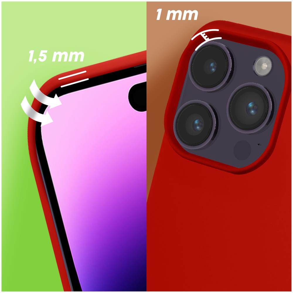 Cover Per Iphone 14 Pro Max Ibrida Semirigida Sottile Leggera Rossa - Foto 5