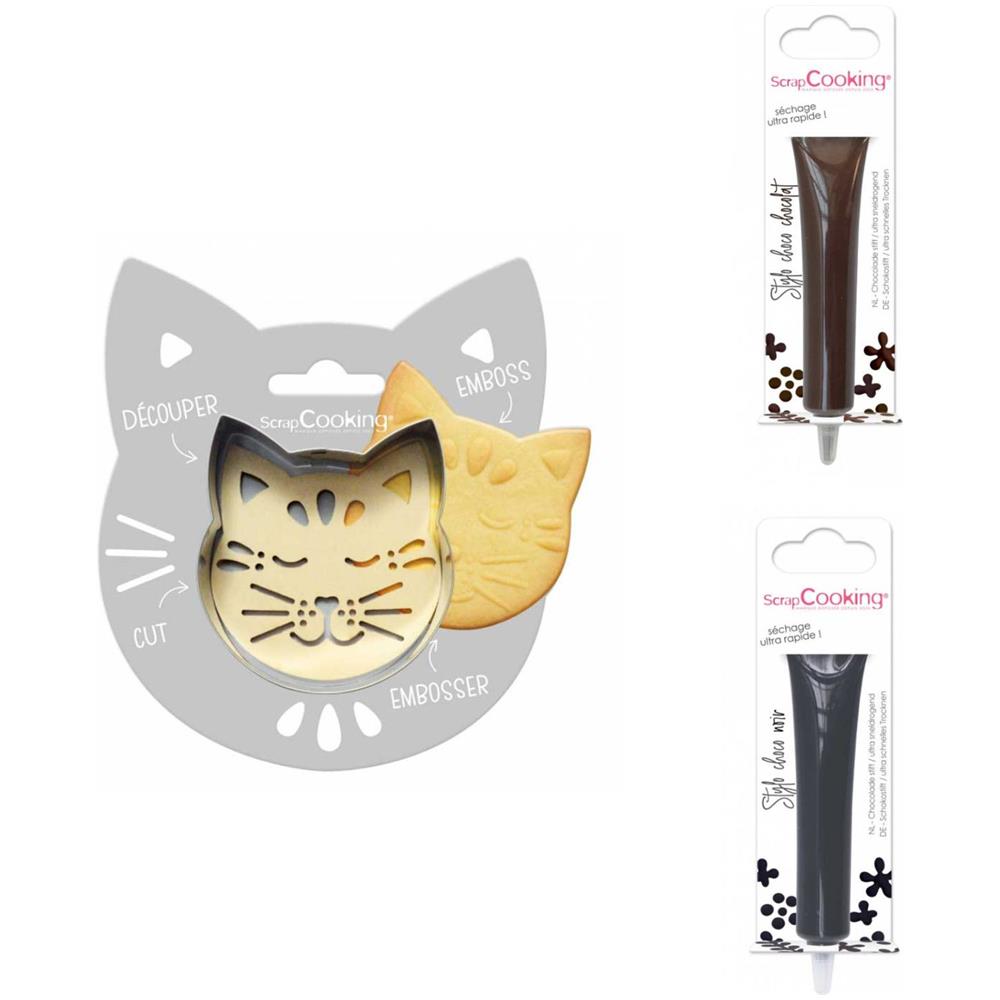 Kit Biscotti Di Sollievo Per Gatti + 2 Penne Di Cioccolato Marrone E Fondente - Foto 1