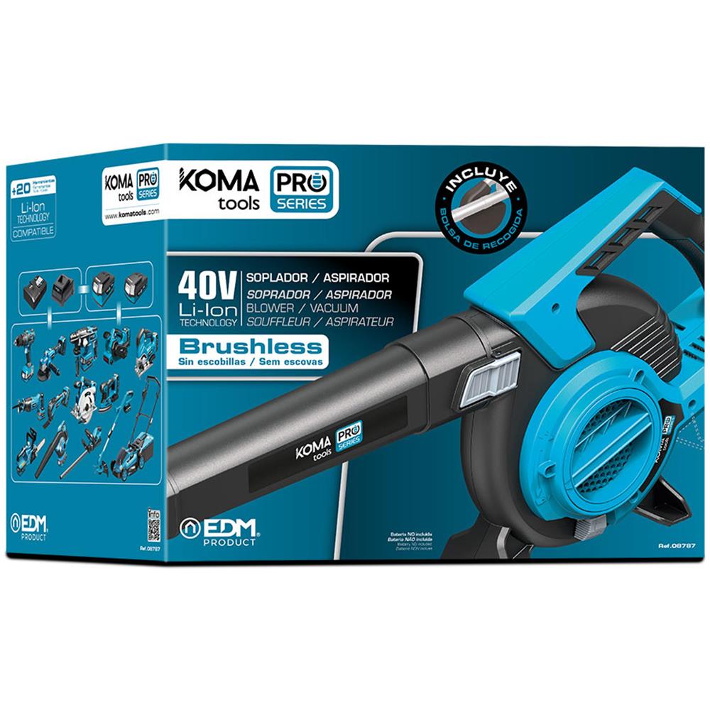 Koma Tools Edm-40: Soffiatore, Aspiratore E Trincia Da 40 V (senza Batterie O Caricabatterie) - Foto 2