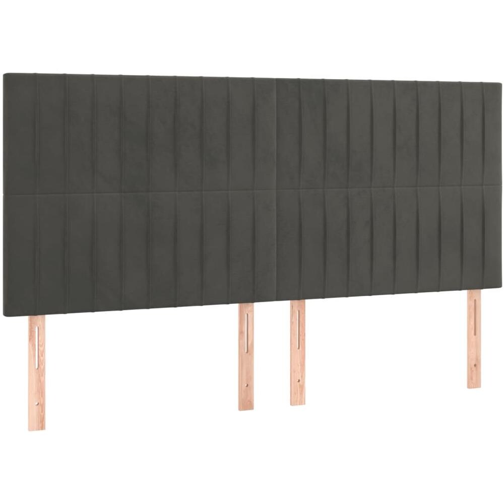 Giroletto A Molle Con Materasso Grigio Scuro 180x200 Cm Velluto - Foto 6