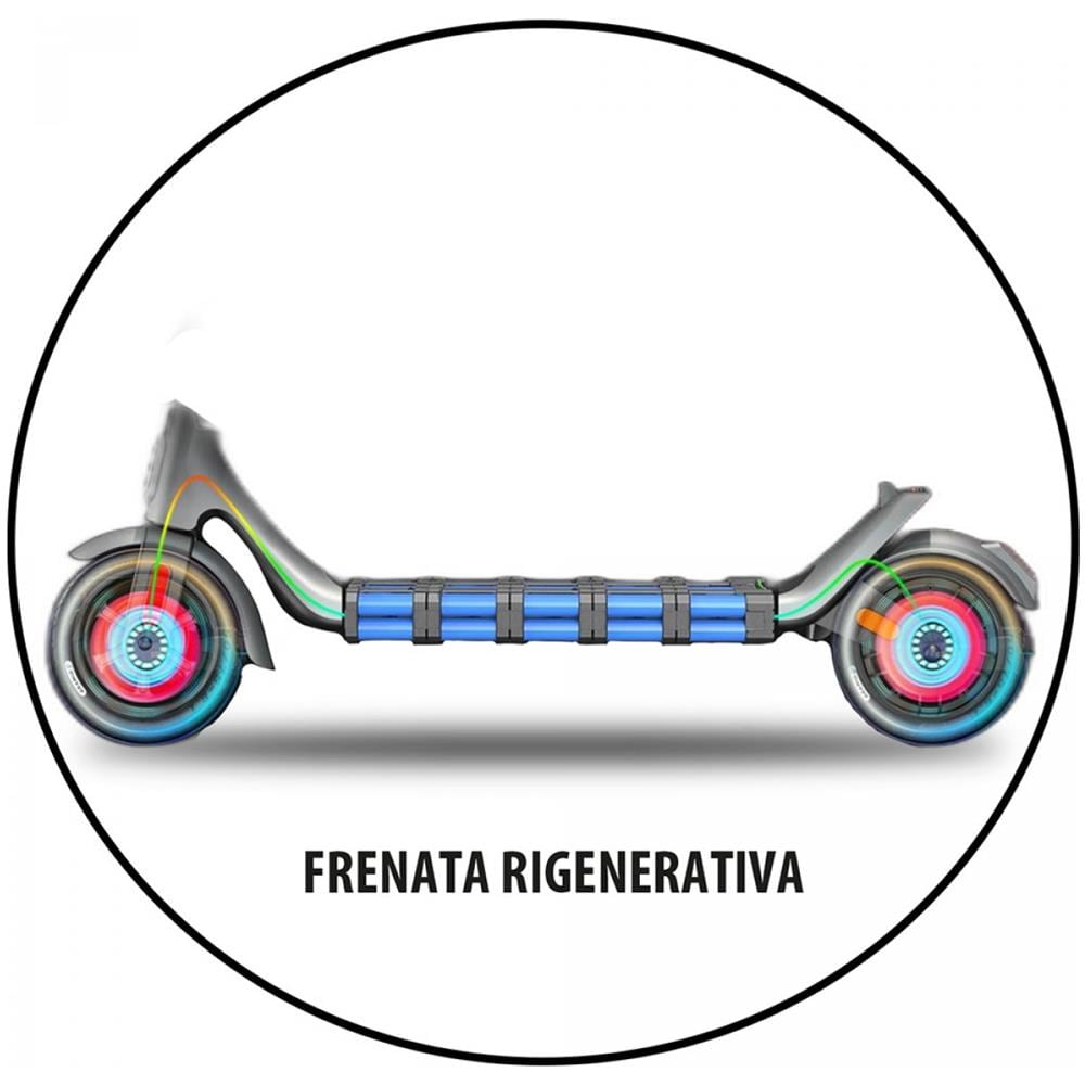 Monopattino Elettrico Velociptor Hero Misano World Circuit con Ruote 10" Velocità Max 25 km /h Autonomia Fino a 30 km Indicatori Direzione Integrati nel Manubrio - Foto 6