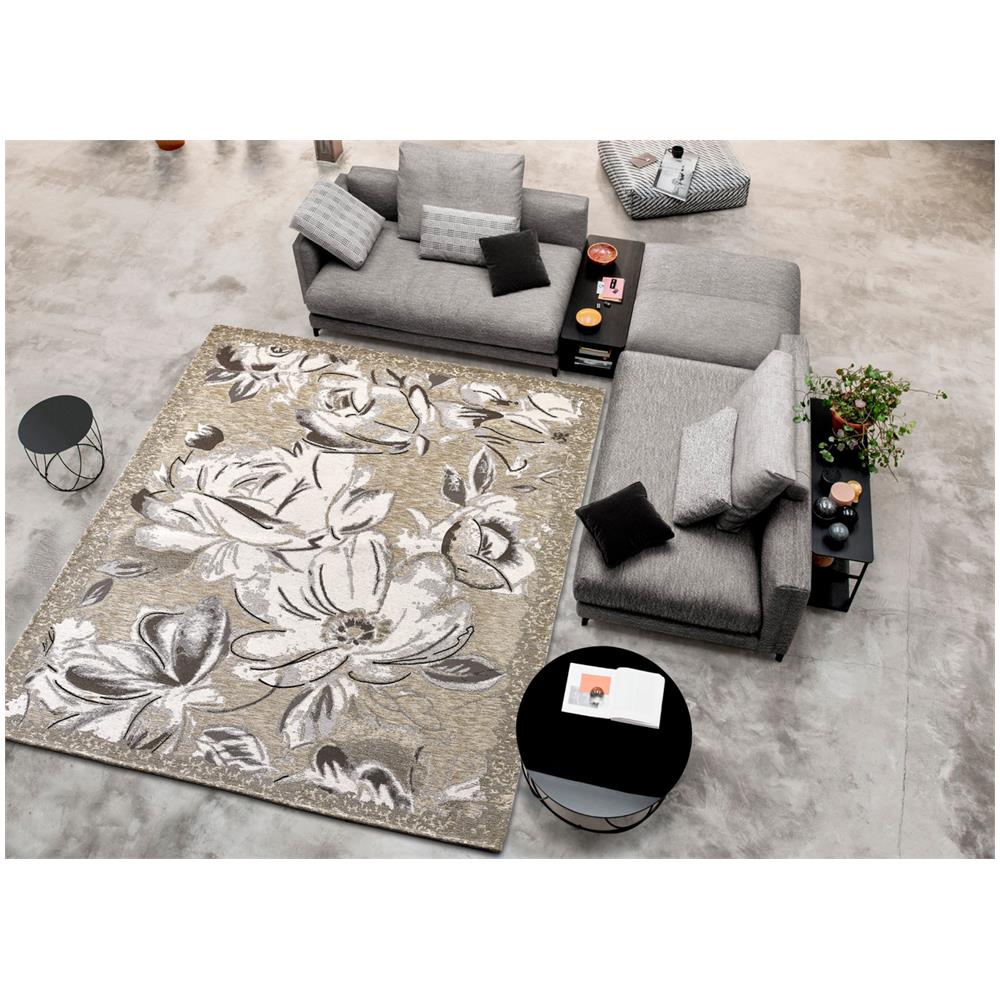 Tappeto Arredo Salotto Antiscivolo Scendiletto Camera Dis. Aster By Suardi 115x175 Argento - Foto 2
