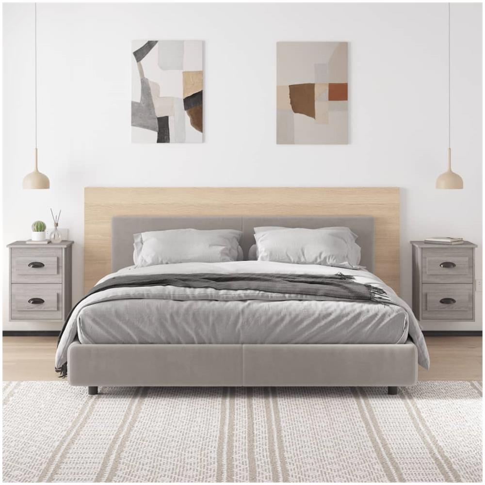 Comodini A Parete 2 Pz Grigio Sonoma 41,5x36x53 Cm - Foto 3