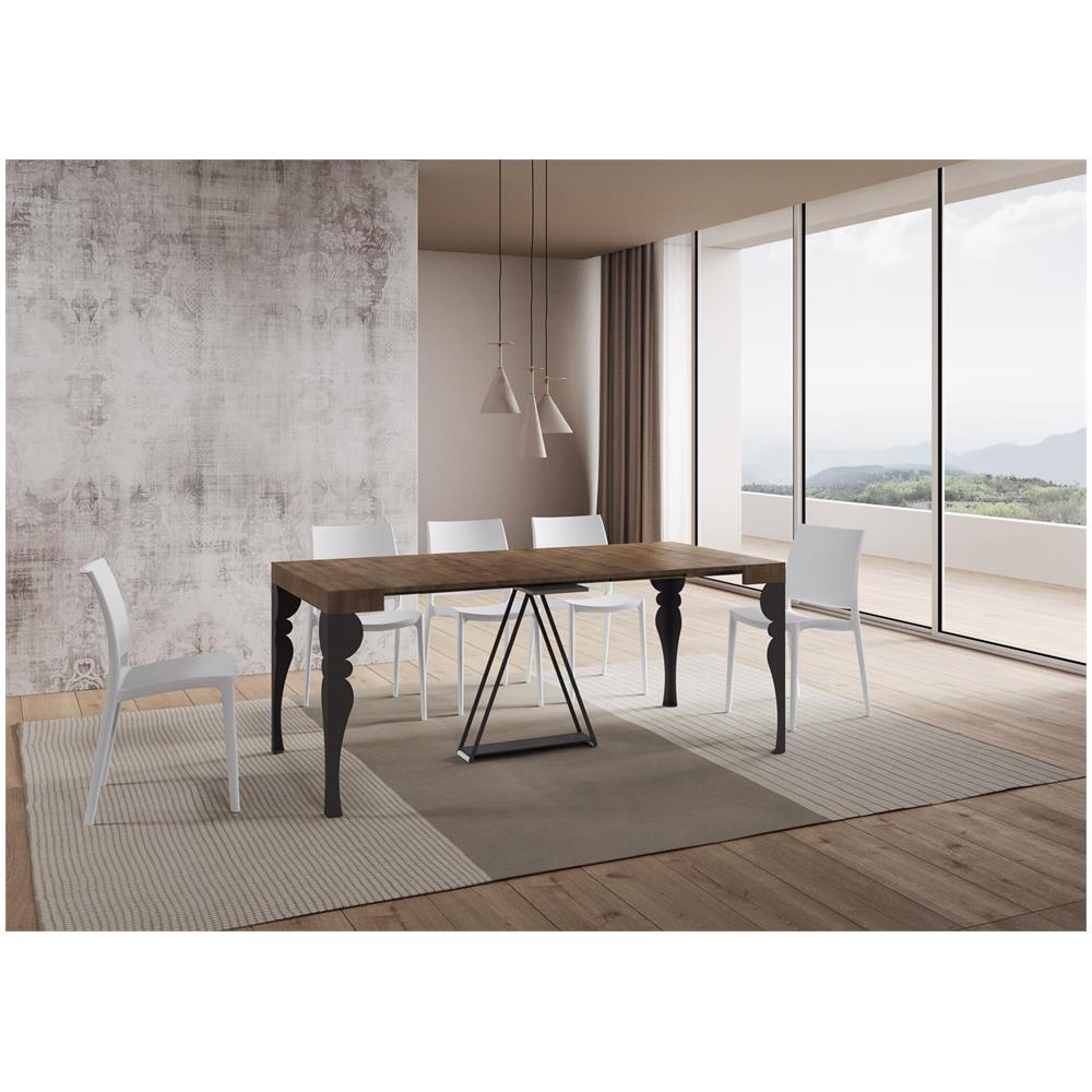 Consolle allungabile 90x40/196 cm Riza Small noce telaio antracite - Foto 3