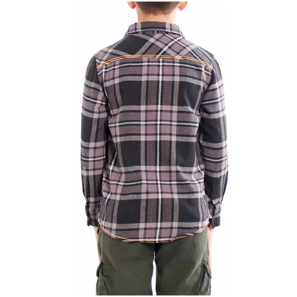 Camicia Bambino Check Pennsula M Grigio Nero - Foto 2