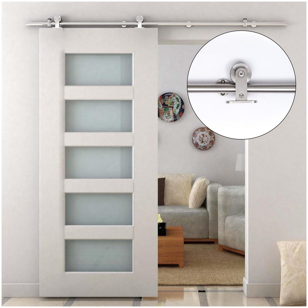 Homcom binario per porta scorrevole in acciaio inox con kit ... Montare porta scorrevole
