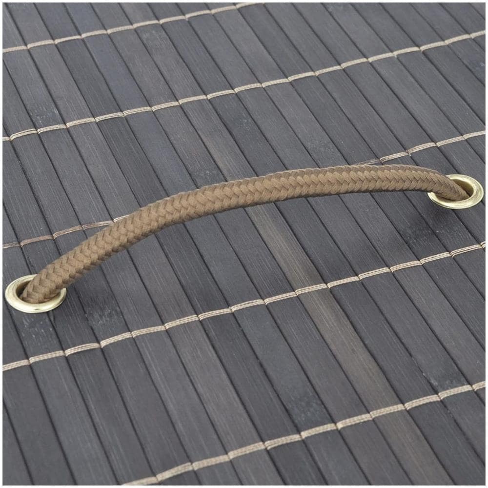 Cesto Portabiancheria In Bambù Rettangolare Marrone Scuro - Foto 2