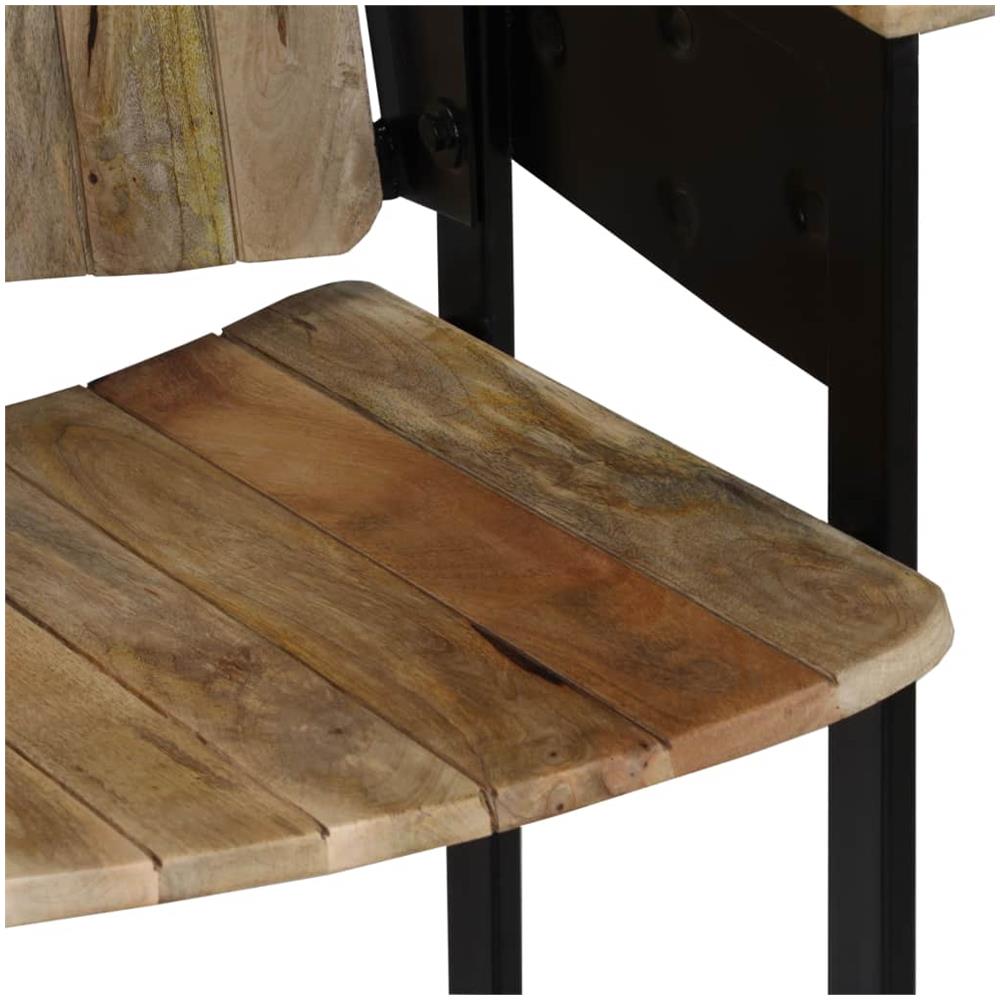 Panca A 2 Posti Legno Massello Di Mango E Acciaio 102x55x83 Cm - Foto 7