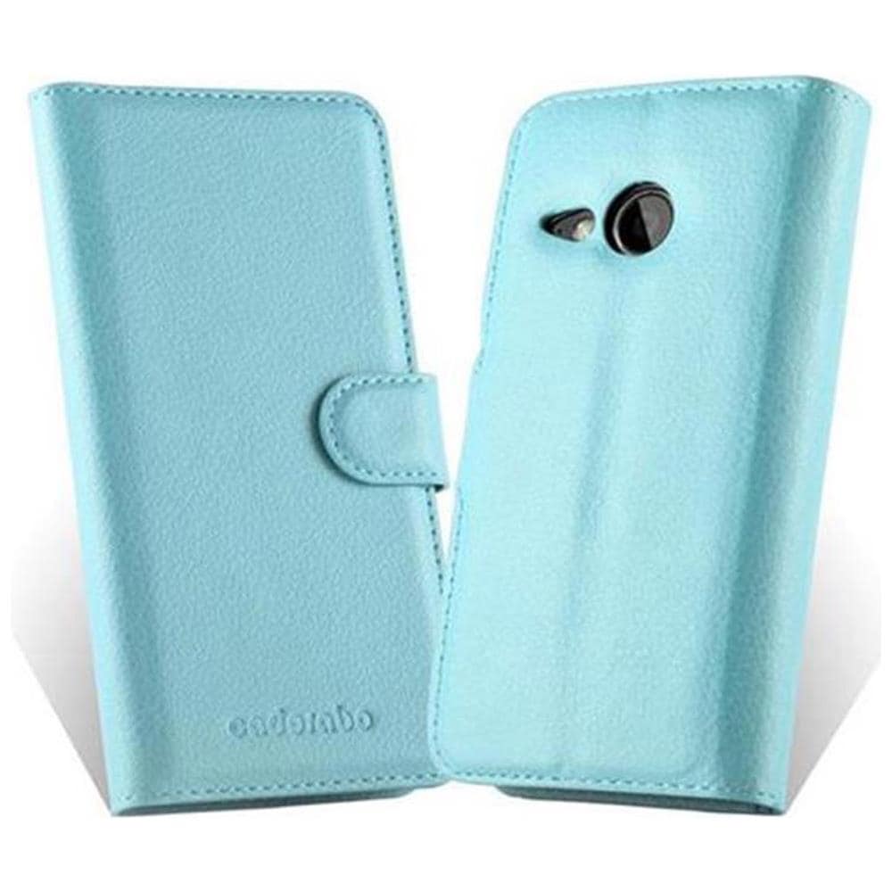 Custodia Compatibile Con Htc One M8 Mini In Pastello Blu - Coperchio Protettiva Con Chiusura Magnetica, Funzione Stand E Tasca Per Le Carte - Foto 2
