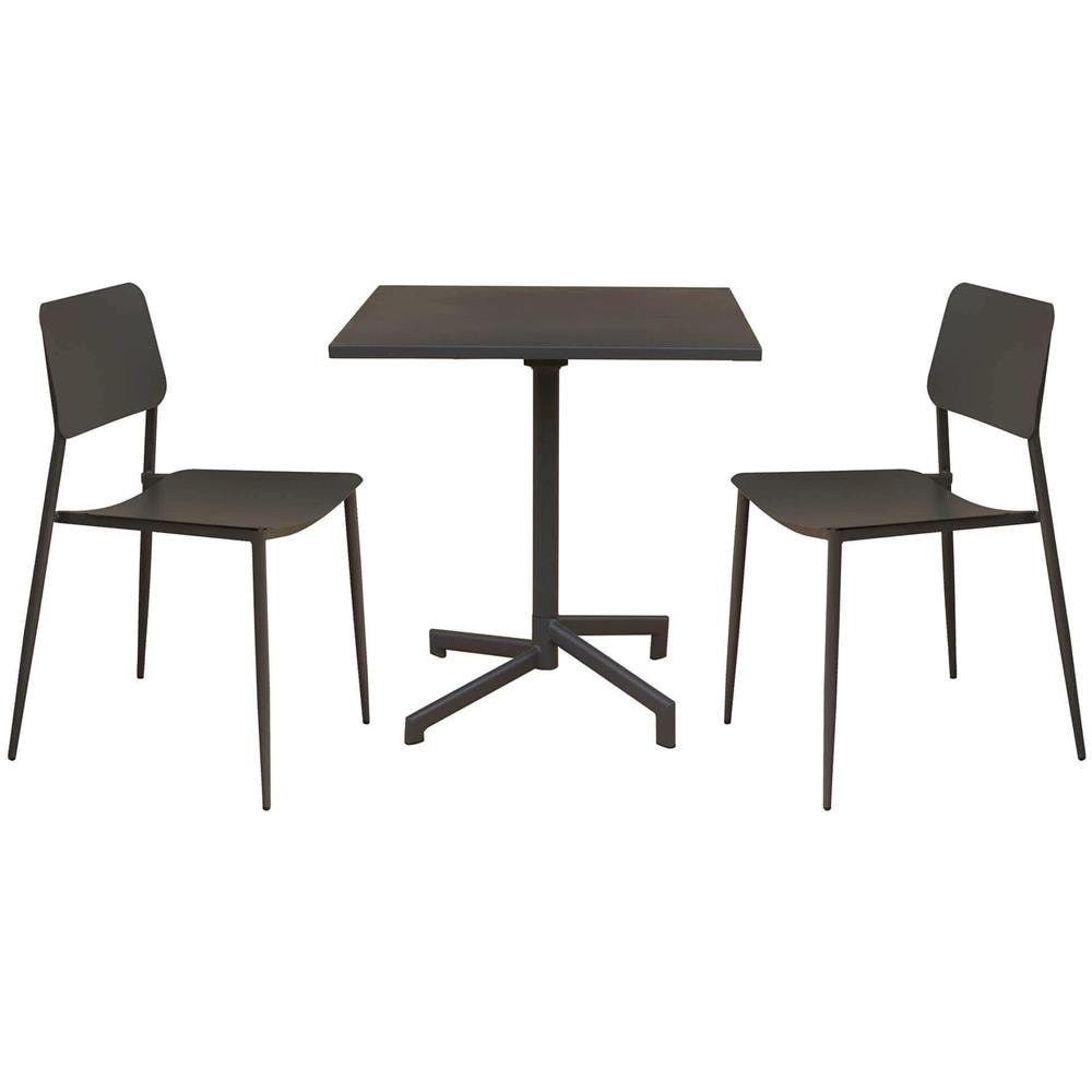 Opera - Set Tavolo In Metallo Cm 70 X 70 X 73 H Con 2 Sedie Viper - Foto 1