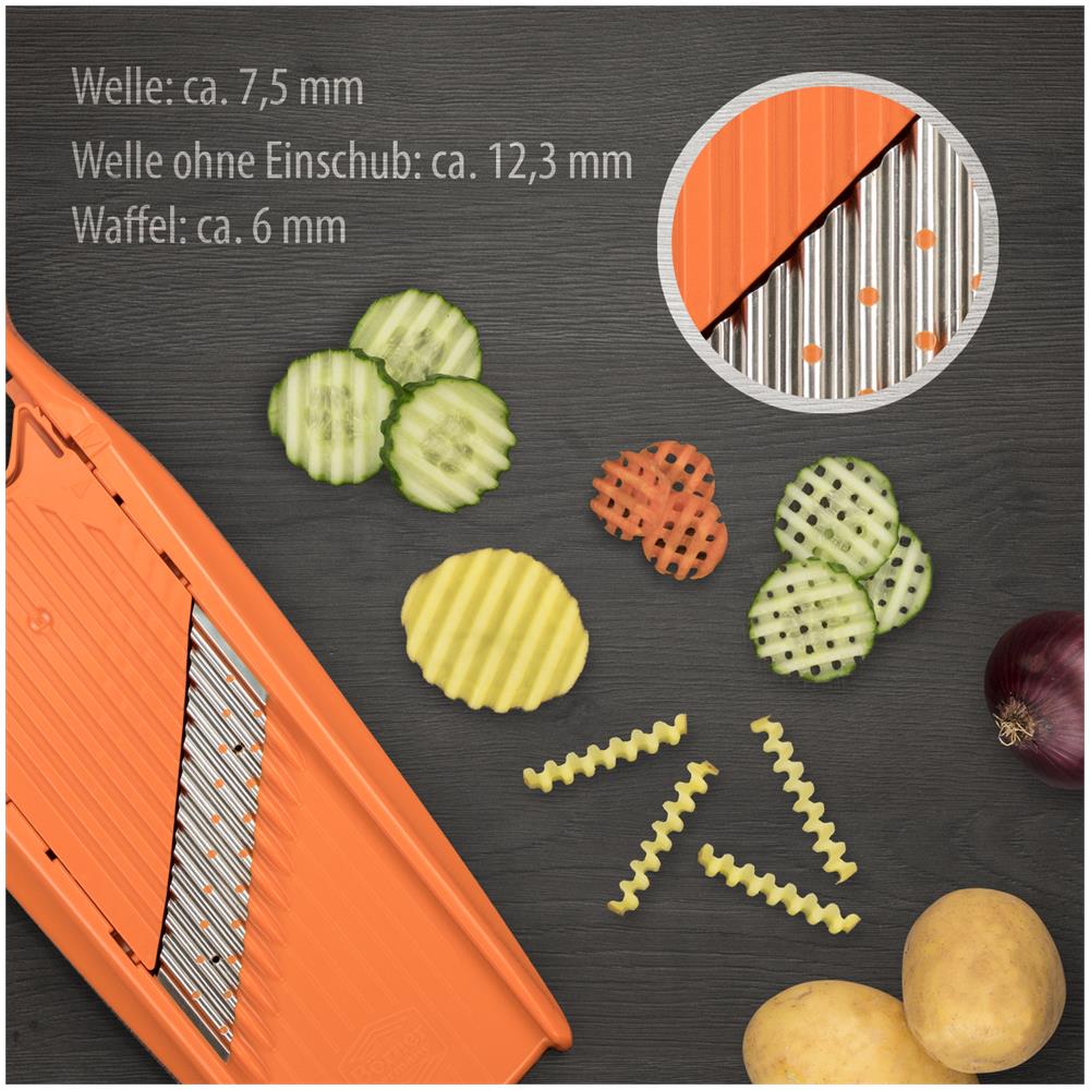 Tagliaverdure Wave-Waffle PowerLine - Tagliapasta Wave senza taglierina Tagliaverdure Tagliaverdure Tagliaverdure | arancione - Foto 2