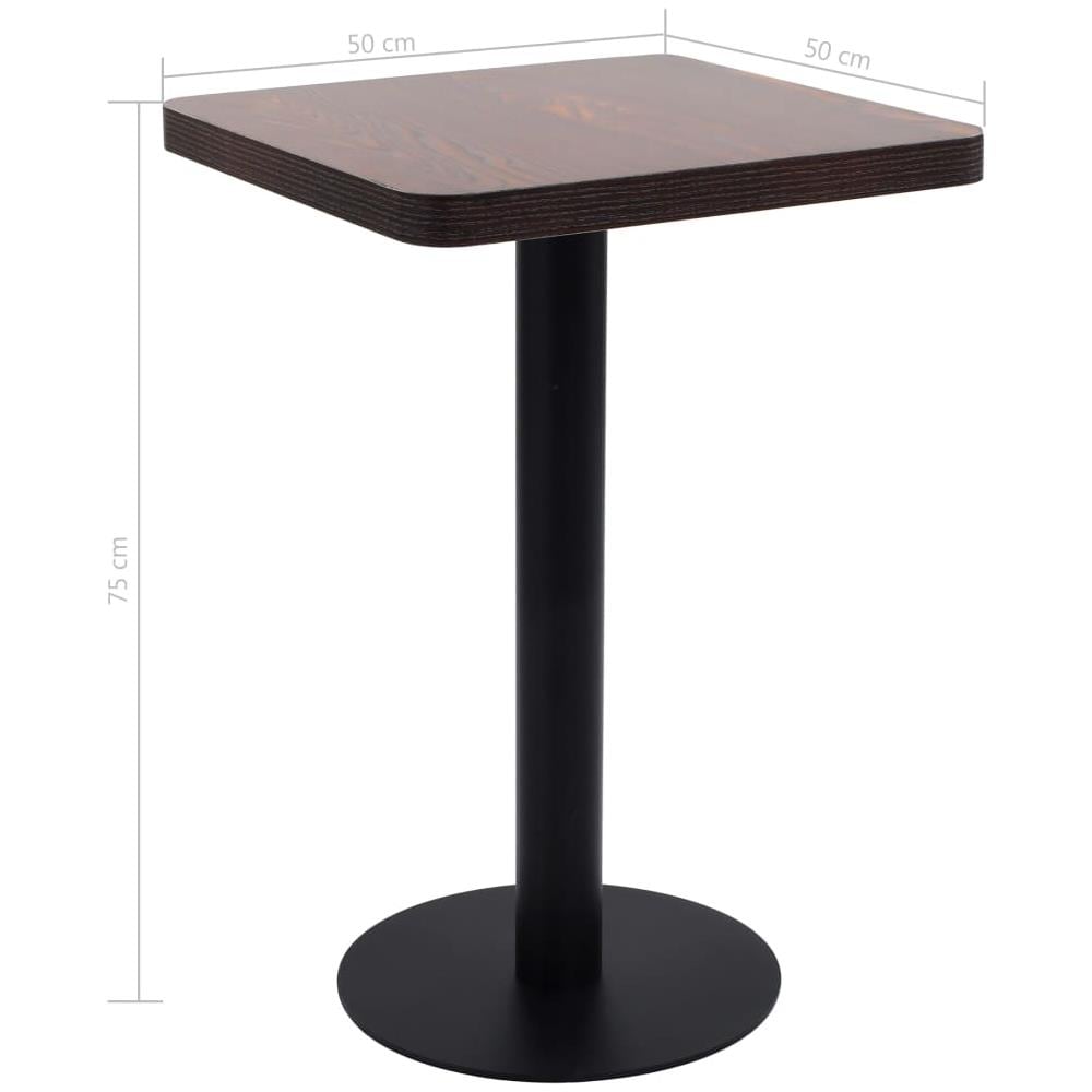 Tavolo Da Bistrot Marrone Scuro 50x50 Cm In Mdf - Foto 6