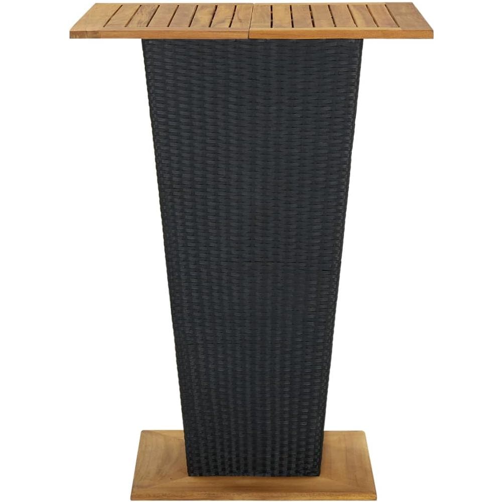 Tavolino Da T? Nero 80x80x110 Cm Polyrattan E Massello Acacia - Foto 3
