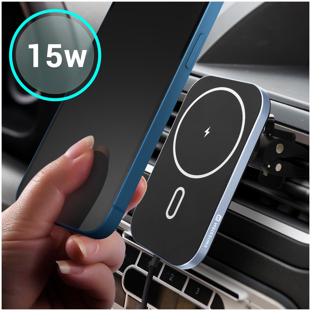 Supporto Auto Magsafe Iphone Fast Charge 15w Griglia Aerazione Nero - Foto 5