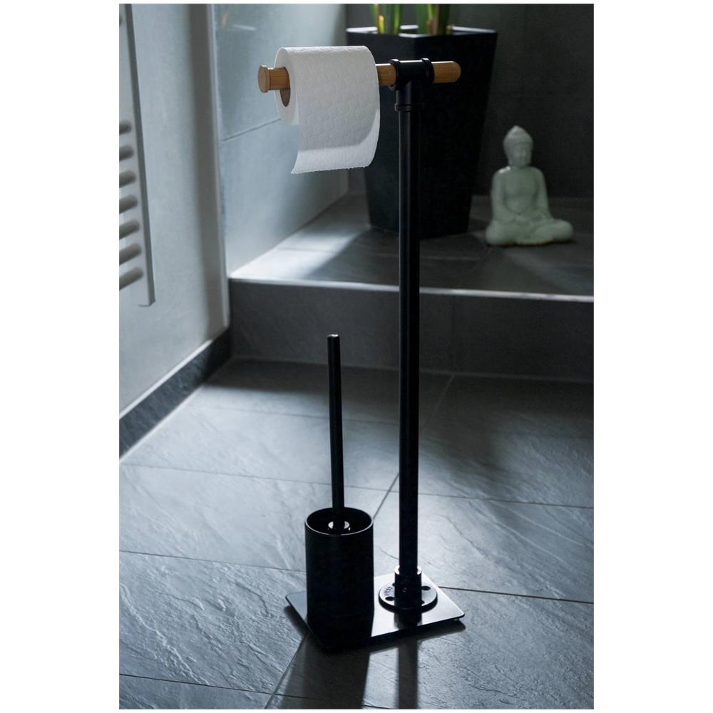 Porta Carta Igienica In Metallo E Scopino Per Wc Forli, Nero, - Foto 6
