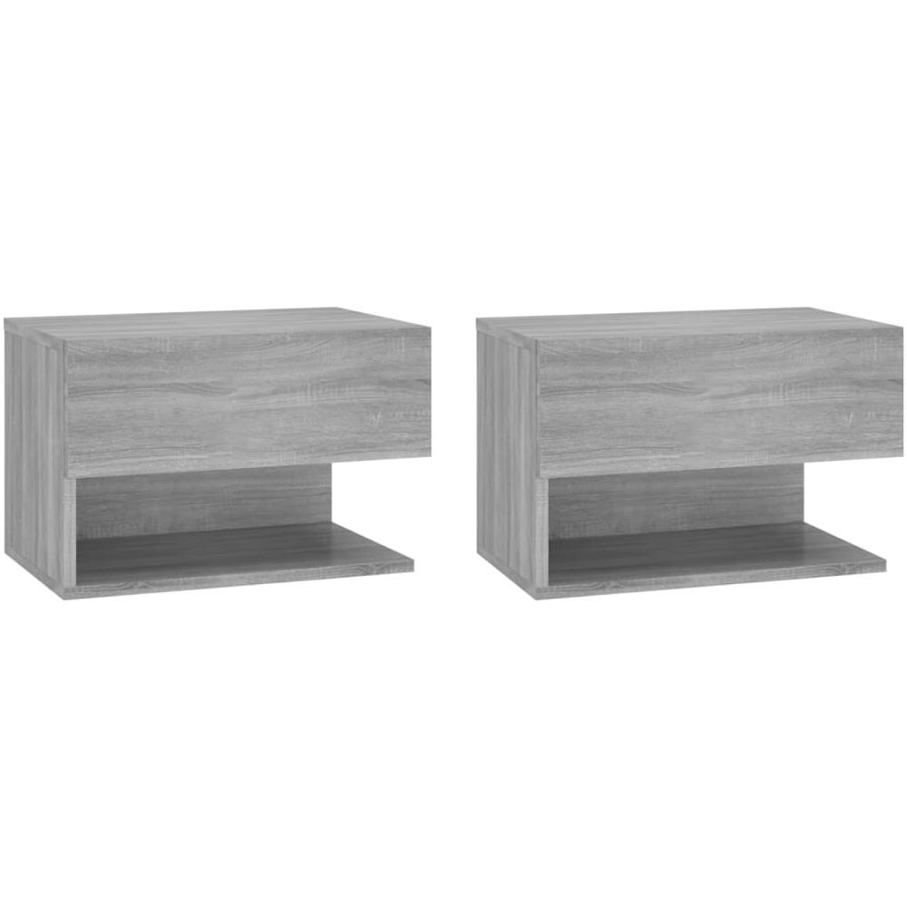 Comodini a Muro 2 pz Grigio Sonoma - Foto 1