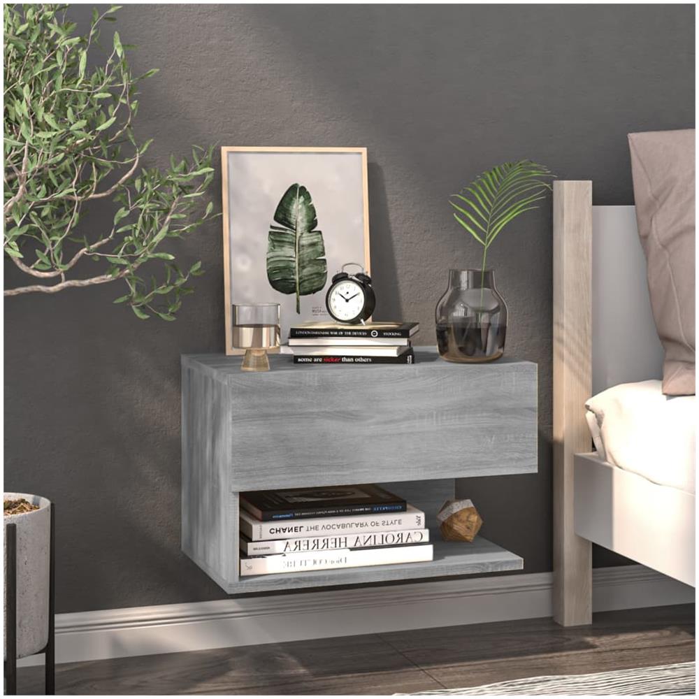 Comodini a Muro 2 pz Grigio Sonoma - Foto 2