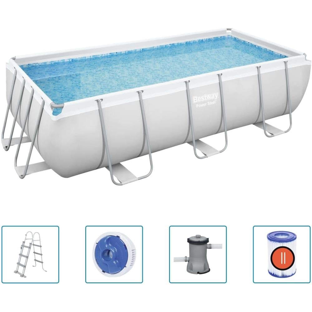 Power Steel Set Piscina Rettangolare 404x201x100 Cm - Foto 1