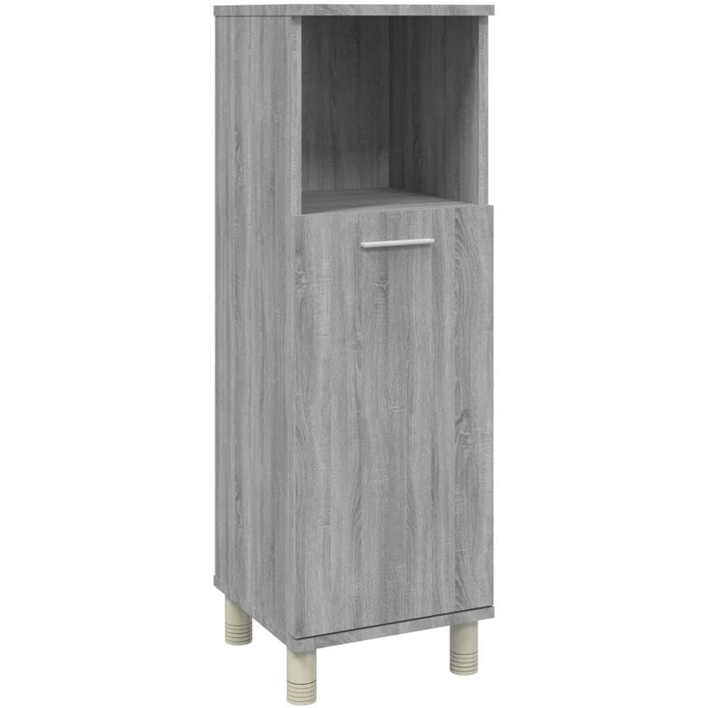 Armadietto Bagno Grigio Sonoma 30x30x95 Cm In Legno Multistrato - Foto 2