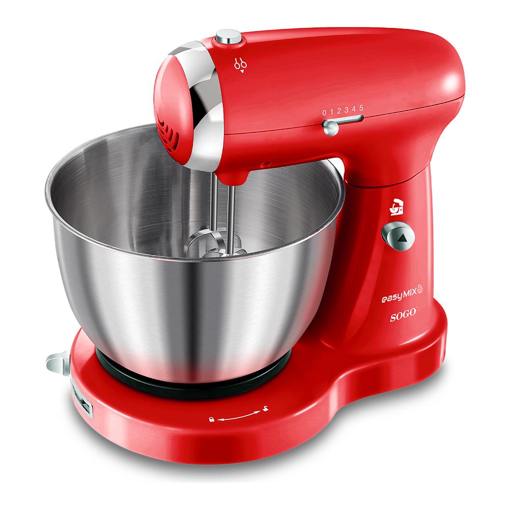 Frullatore Mixer Ed Impastatrice 3 In 1 350W 3.2L 5 Velocite Colore Rosso - Foto 2