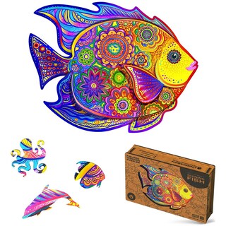 Puzzle In Legno UNIDRAGON – Natura Campi Di Riso, 125 Pezzi, Formato 23x16 Cm, Taglio Laser, Forme Uniche Di Animali, Cavalletto Incluso