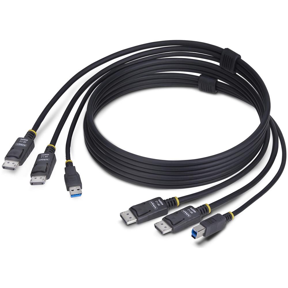 Cavo KVM con doppia porta DisplayPort e USB 5 Gbps da 1,8m, 4K 60 Hz, DP 1.2 e cavo combinato USB per switch KVM a doppio monitor - Foto 1