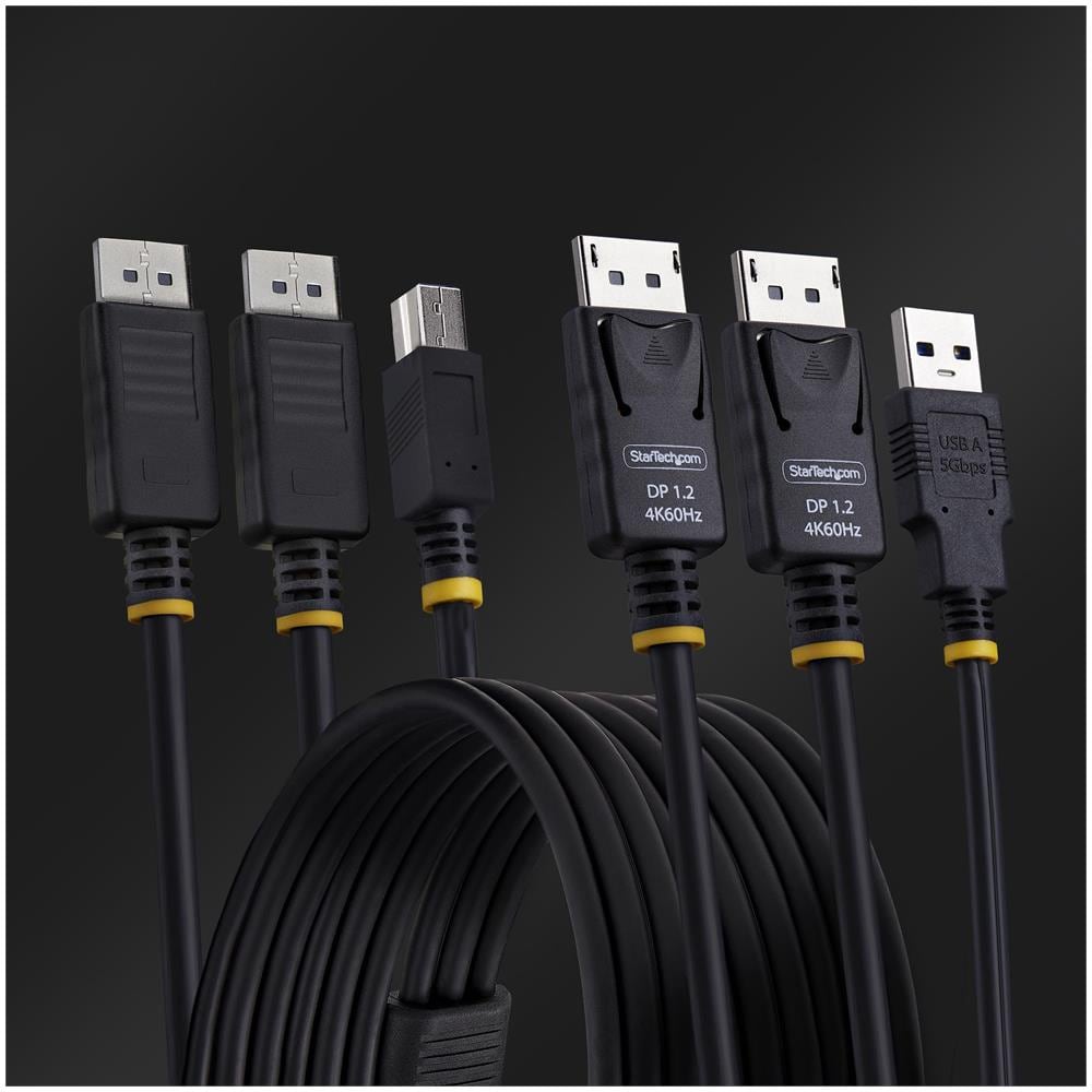 Cavo KVM con doppia porta DisplayPort e USB 5 Gbps da 1,8m, 4K 60 Hz, DP 1.2 e cavo combinato USB per switch KVM a doppio monitor - Foto 5