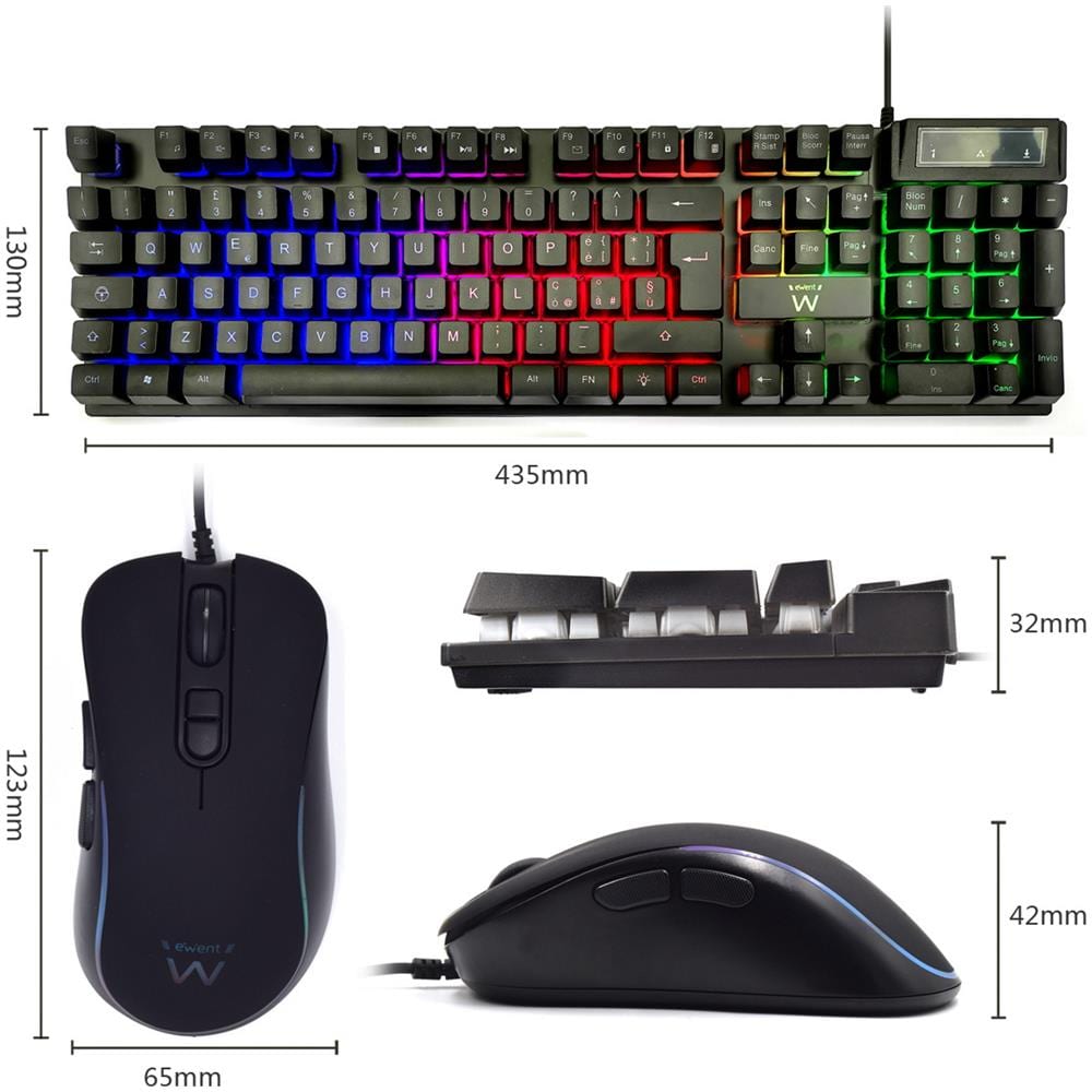 PL3200 tastiera Mouse incluso Gaming USB QWERTY Italiano Nero - Foto 3