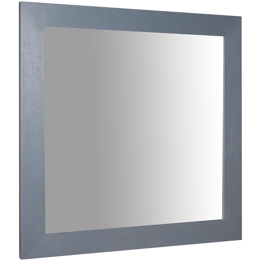 Specchiera Quadrata A Muro In Legno Massello Di Tiglio Finitura Grigia 100x3x100 Cm - Foto 3