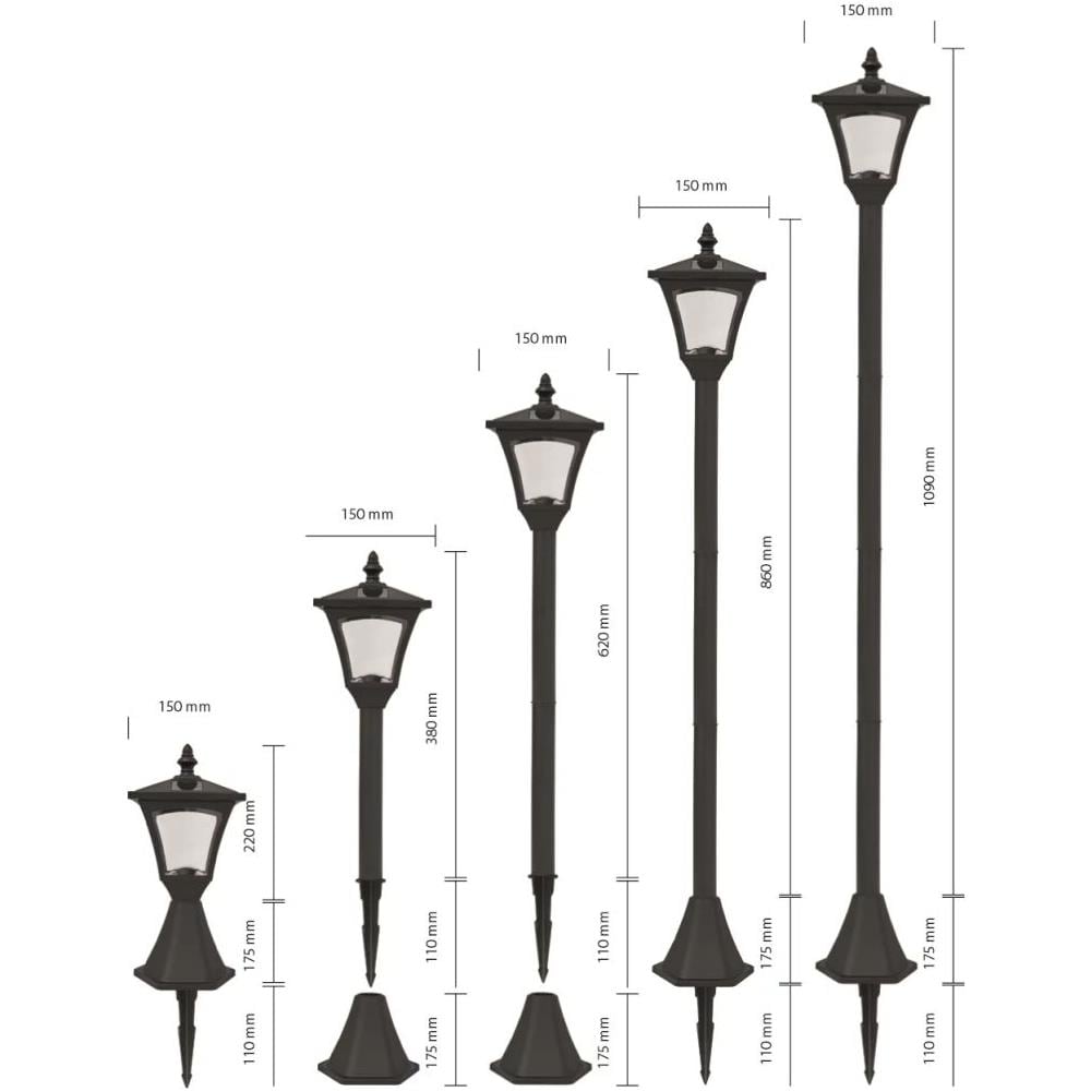 Lampione Solare A Led Da Giardino Casablanca Nero 31159 - Foto 7
